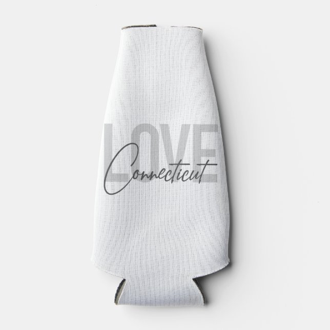 Simple, modern, cool design Love Connecticut Bottle Cooler (Front)