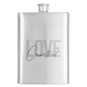 Simple, modern, cool design Love Connecticut Hip Flask