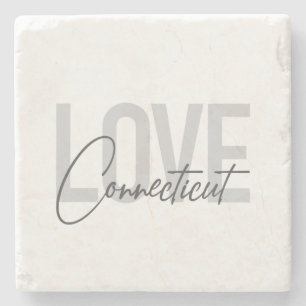 Simple, modern, cool design Love Connecticut Stone Coaster