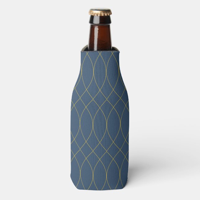 Simple, modern, cool, trendy curvy, wavy lines bottle cooler (Bottle Front)