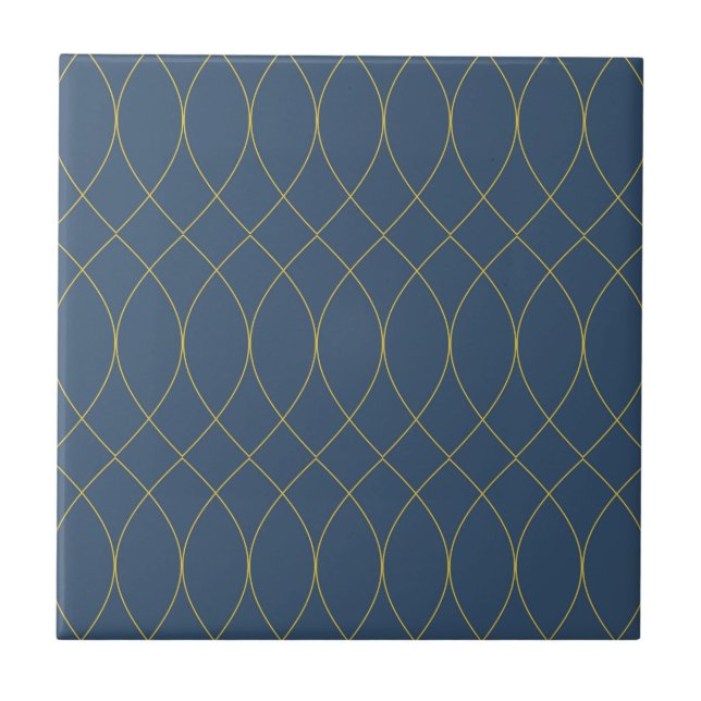 Simple, modern, cool, trendy curvy, wavy lines ceramic tile (Front)