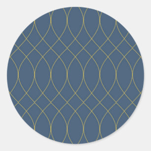 Simple, modern, cool, trendy curvy, wavy lines classic round sticker