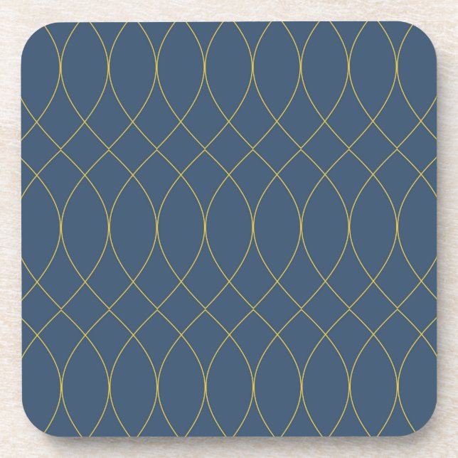 Simple, modern, cool, trendy curvy, wavy lines coaster (Front)