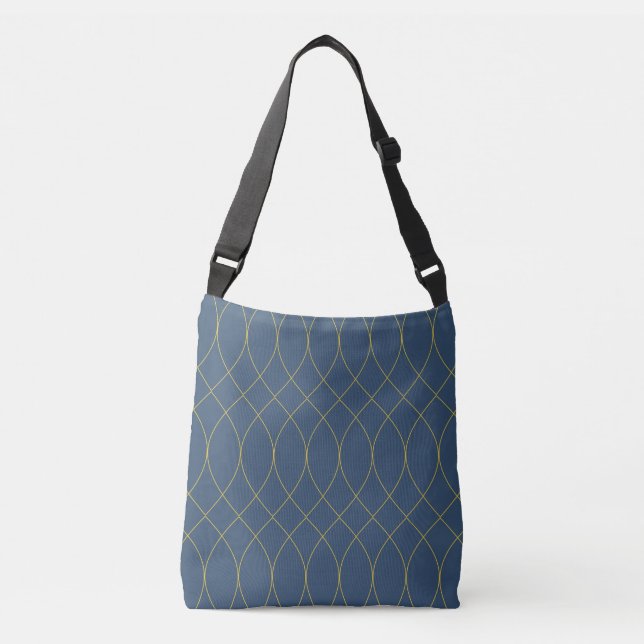 Simple, modern, cool, trendy curvy, wavy lines crossbody bag (Front)