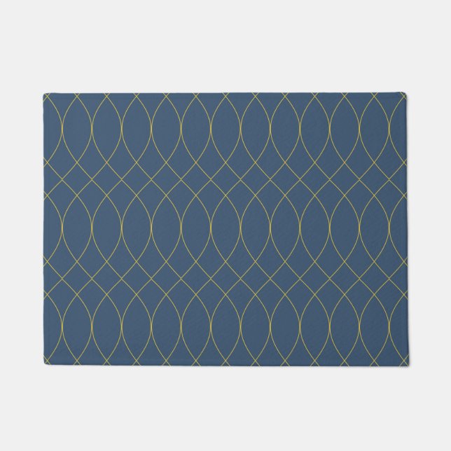 Simple, modern, cool, trendy curvy, wavy lines doormat (Front)