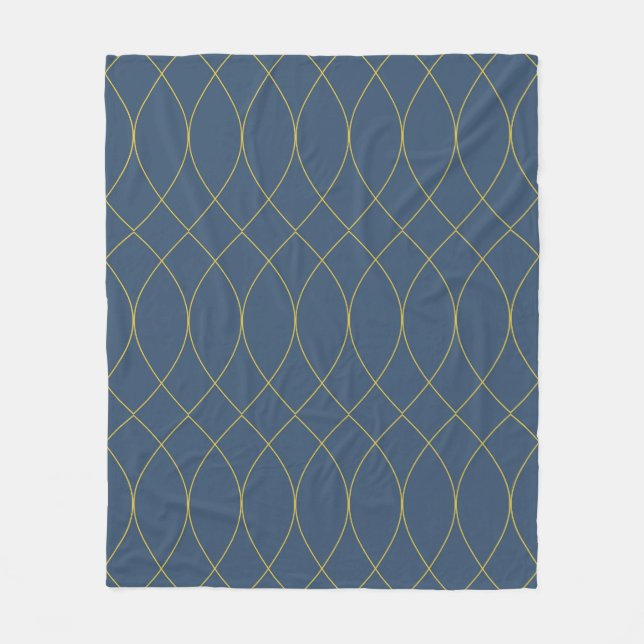 Simple, modern, cool, trendy curvy, wavy lines fleece blanket (Front)