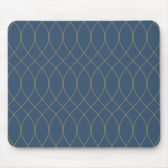 Simple, modern, cool, trendy curvy, wavy lines mouse pad (Front)