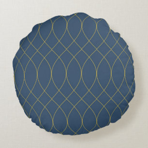 Simple, modern, cool, trendy curvy, wavy lines round cushion