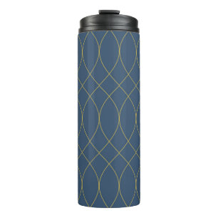Simple, modern, cool, trendy curvy, wavy lines thermal tumbler