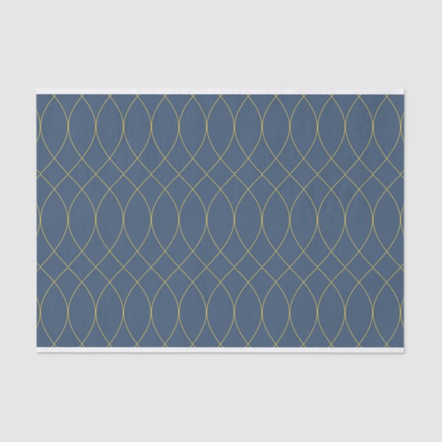 Simple, modern, cool, trendy curvy, wavy lines tissue paper (Front)