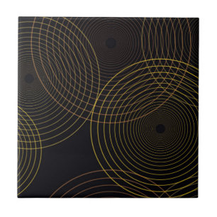 Simple, modern, cool, trendy thin line circles ceramic tile