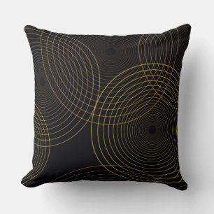 Simple, modern, cool, trendy thin line circles cushion