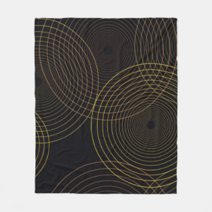 Simple, modern, cool, trendy thin line circles fleece blanket