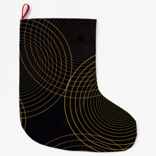 Simple, modern, cool, trendy thin line circles large christmas stocking