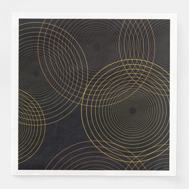 Simple, modern, cool, trendy thin line circles napkin (Front)