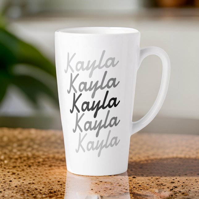 Simple Modern Cool Typography Name  Latte Mug (Creator Uploaded)