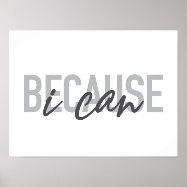 Simple, modern, cool, urban design Because I can Poster (Front)
