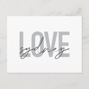 Simple, modern, cool, urban design Love Sydney Postcard
