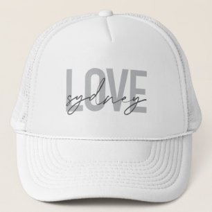 Simple, modern, cool, urban design Love Sydney Trucker Hat