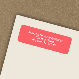 Simple Modern Coral Return Address Label