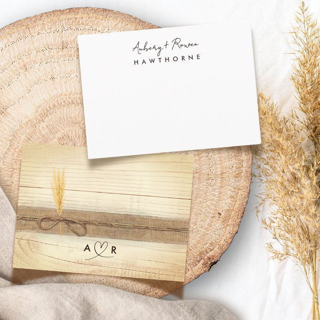 Simple Modern Couple Rustic Pampass Grass Wedding Card (Creator Uploaded)