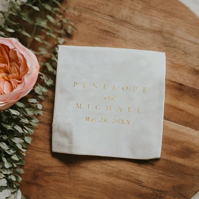 Simple Modern Couples Name Monogram Foil Napkins (Simple Modern Couples Name Monogram Foil Napkins)