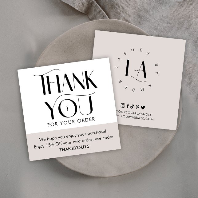Simple Modern Cream Beige Business Thank You Card (Creator Uploaded)