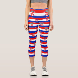Simple Modern Croatia National Flag Apparel Capri Leggings