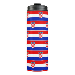 Simple Modern Croatia National Flag blue red Thermal Tumbler