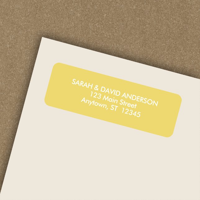 Simple Modern Custard Yellow Return Address Label (Creator Uploaded)