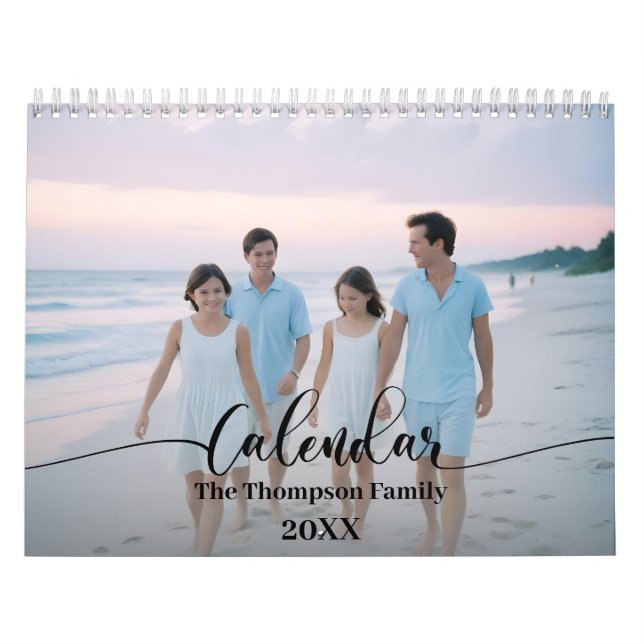 Simple Modern Custom 14 Photos Family 2025 Calendar (Cover)