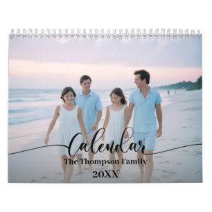 Simple Modern Custom 14 Photos Family 2025 Calendar