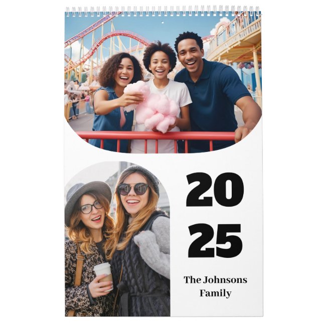 Simple Modern Custom 26 Photos Family 2025 Calendar (Cover)