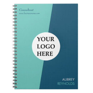 Simple Modern Custom Blue Green Professional Notebook