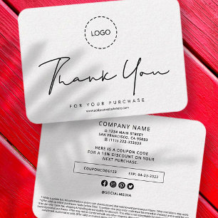 Simple Modern Custom Business Logo Coupon Promo Card