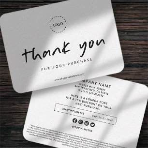 Simple Modern Custom Business Logo Promo Coupon Card