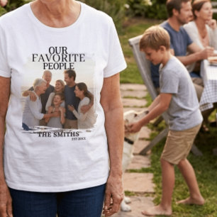 simple modern Custom Family Photo T-Shirt