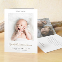 Simple Modern Custom Gold Script Boy or Girl Birth