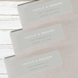 Simple Modern Custom | Grey | Return Address Label