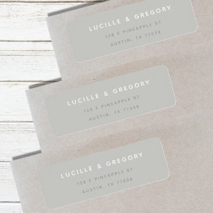 Simple Modern Custom   Grey   Return Address Label