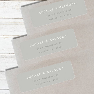 Simple Modern Custom Grey Return Address Return Address Label