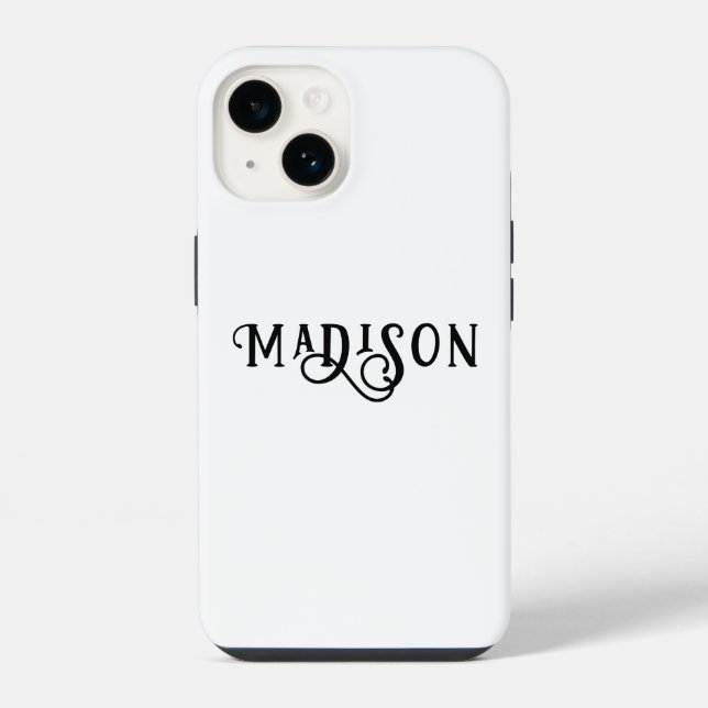 Simple Modern Custom Name Calligraphy Script iPhone Case (Back)