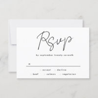 Simple Modern Custom Names Black White Wedding