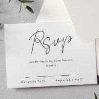 Simple Modern Custom Names Black White Wedding