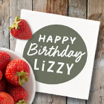 Simple Modern Custom Non-Photo Birthday Greeting Napkin<br><div class="desc">Design is modern and simple. Add a the birthday celebrant's name</div>