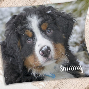 Simple Modern Custom Personalised Pet Dog Photo Fleece Blanket