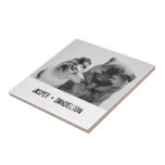 Simple, Modern Custom Pet or People Photo Ceramic Tile<br><div class="desc">Add your own photo and text to create a unique photo gift. This ceramic tile is ready to be customised with your photo and your own names or message in distressed black typewriter style lettering. The simple, modern black and white style looks great with black and white or colour photos....</div>