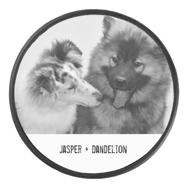 Simple, Modern Custom Pet or People Photo Hockey Puck (Front)