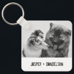 Simple, Modern Custom Pet or People Photo Key Ring<br><div class="desc">Add your own photo and text to create a unique photo gift. This metal keychain is ready to be customised with your photo and your own names or message in distressed black typewriter style lettering. The simple, modern black and white style looks great with black and white or colour photos....</div>