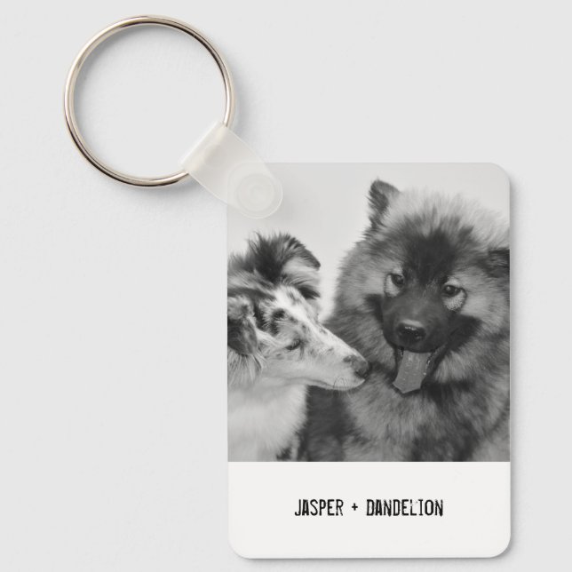 Simple, Modern Custom Pet or People Photo Key Ring (Front)